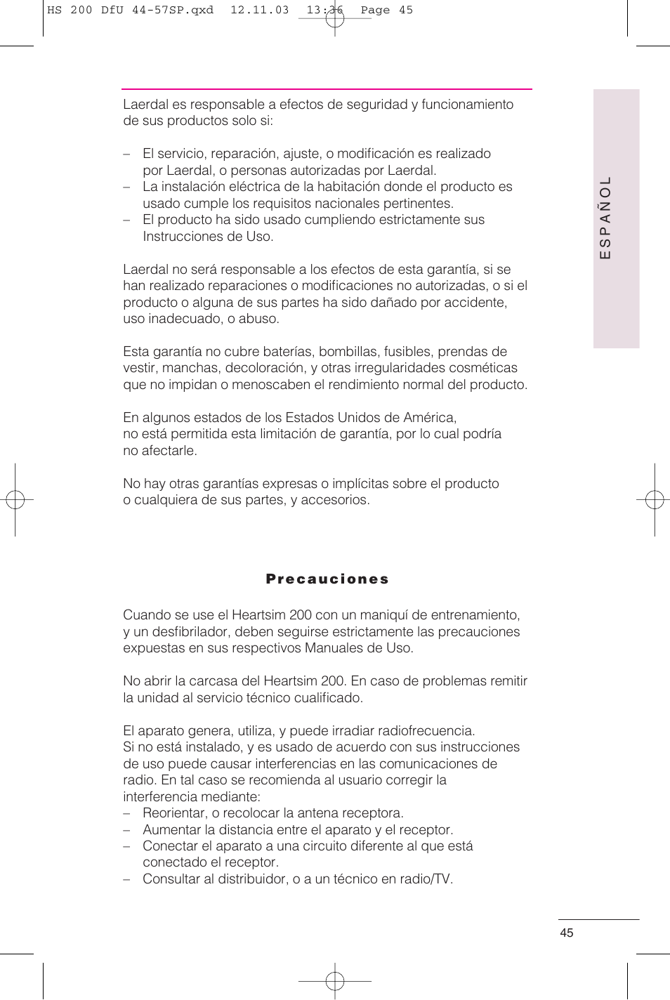 Laerdal HeartSim 200 User Manual | Page 45 / 86