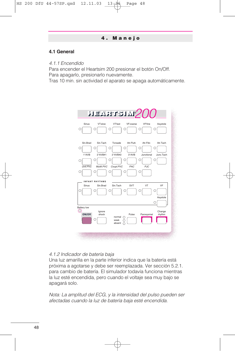 Heartsi m | Laerdal HeartSim 200 User Manual | Page 48 / 86