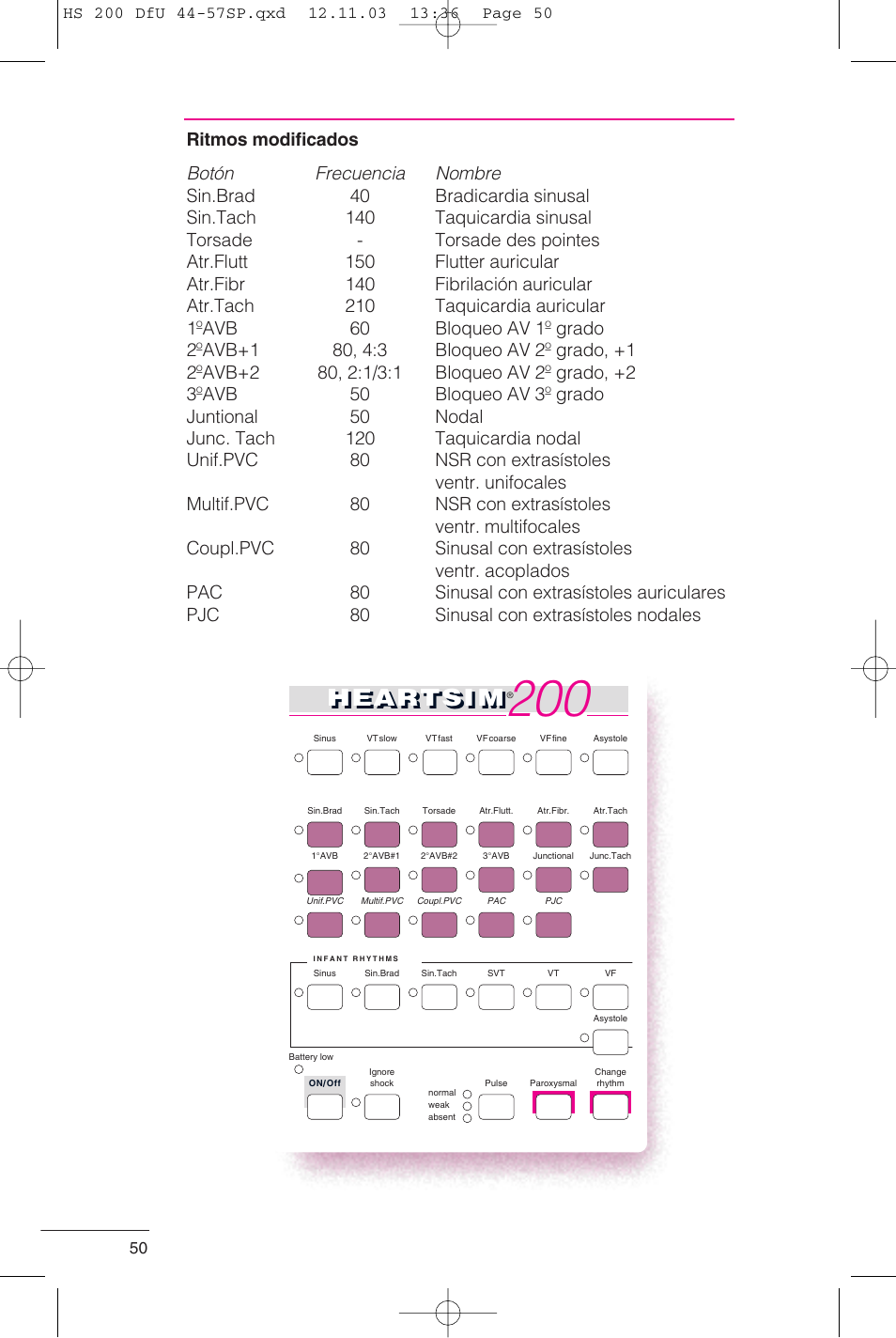 Heartsi m | Laerdal HeartSim 200 User Manual | Page 50 / 86