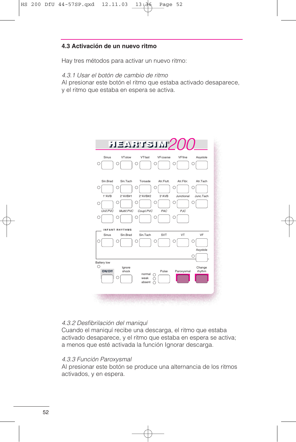 Heartsi m | Laerdal HeartSim 200 User Manual | Page 52 / 86
