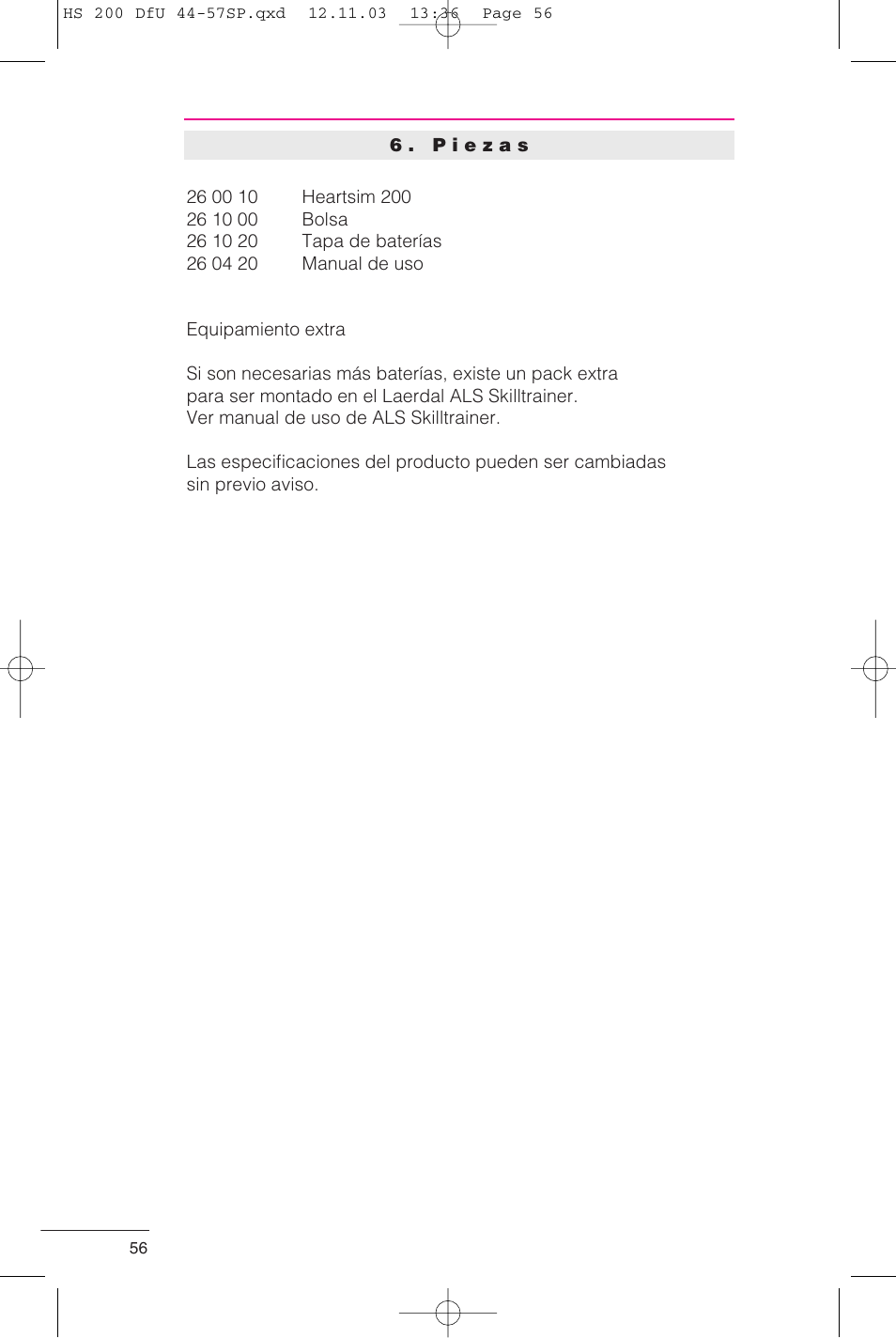 Laerdal HeartSim 200 User Manual | Page 56 / 86