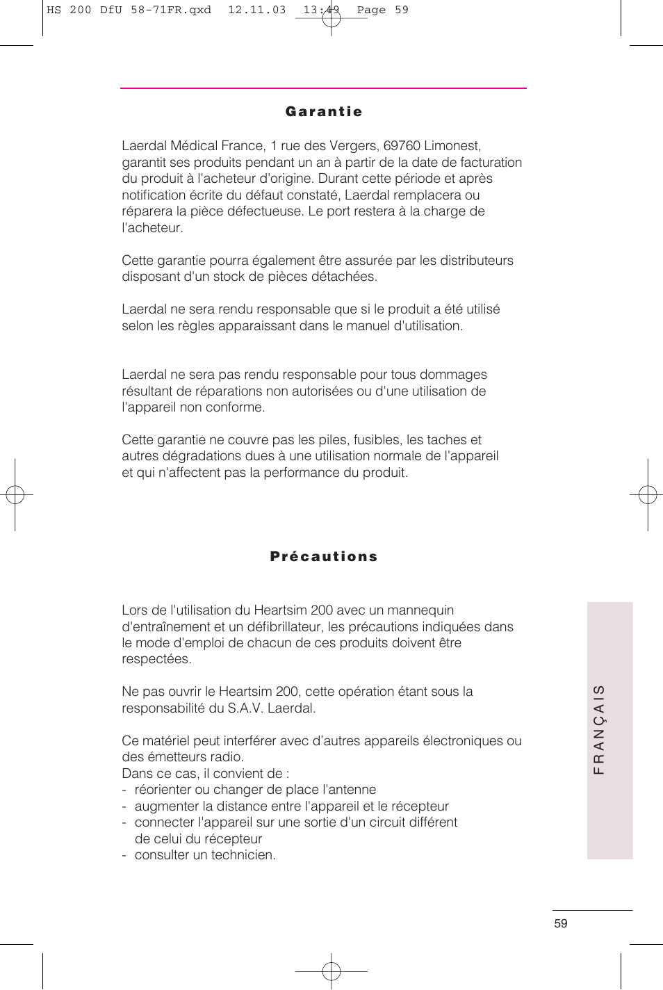 Laerdal HeartSim 200 User Manual | Page 59 / 86