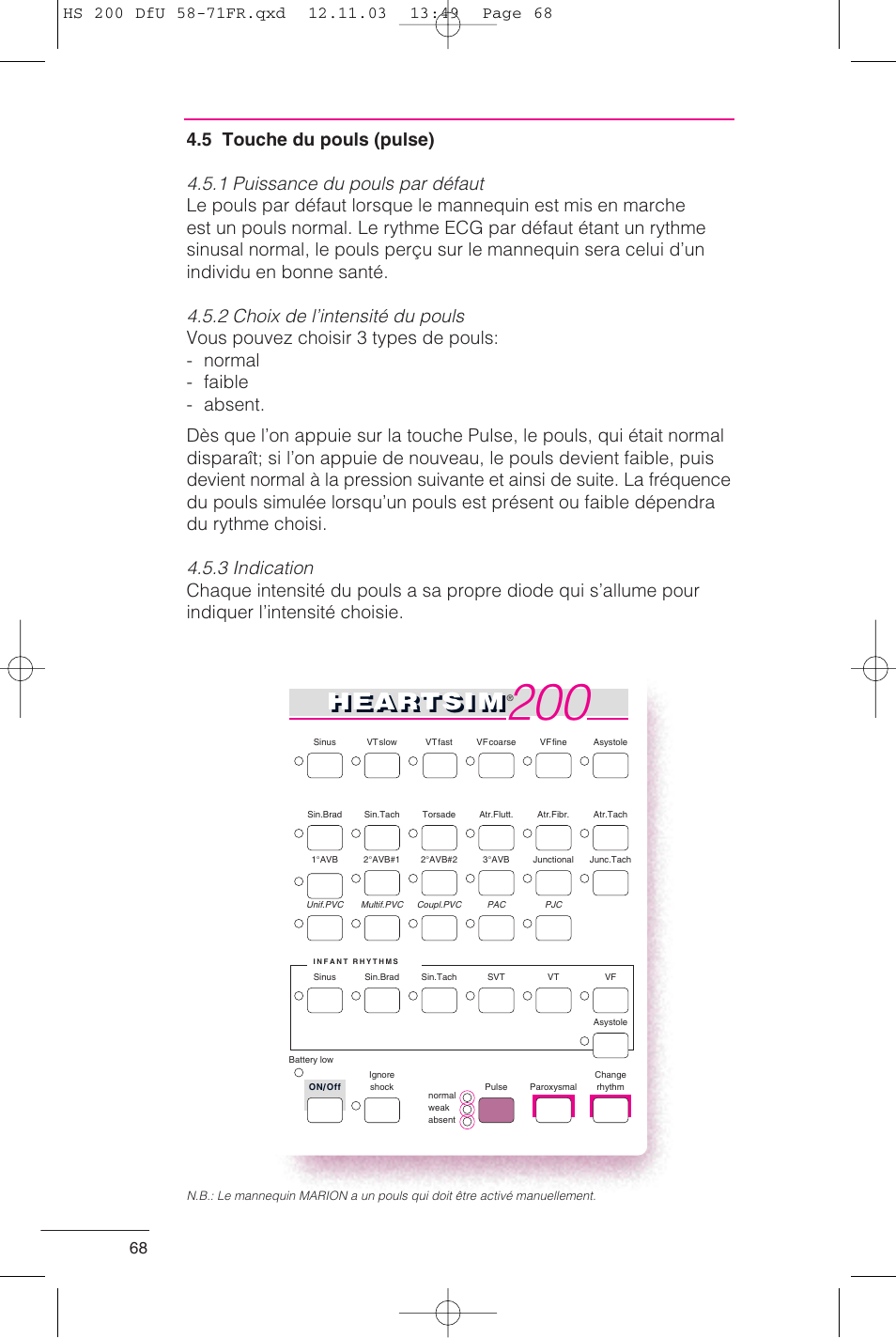 Heartsi m | Laerdal HeartSim 200 User Manual | Page 68 / 86