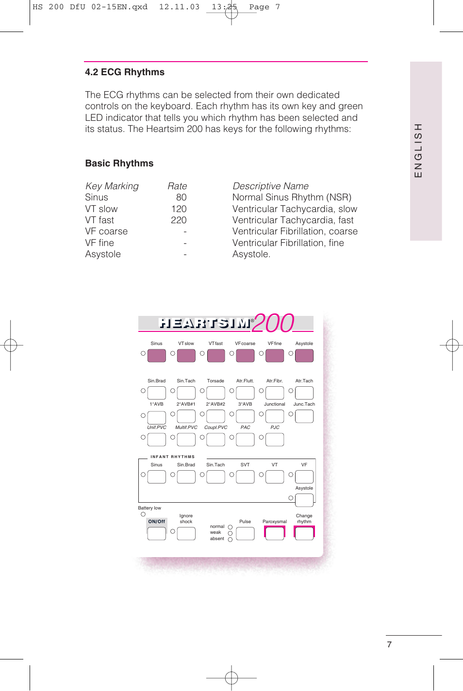 Heartsi m, English | Laerdal HeartSim 200 User Manual | Page 7 / 86