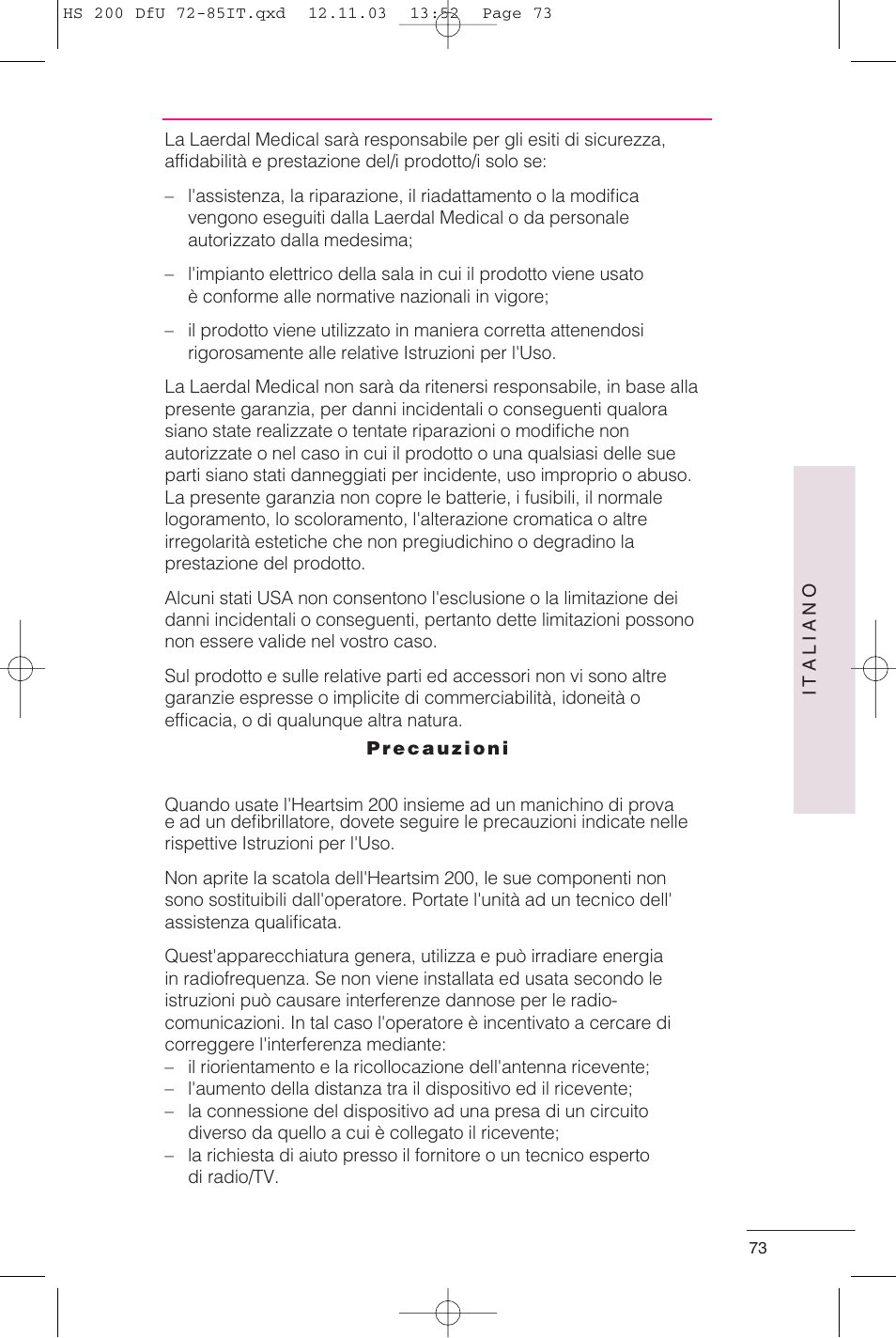 Laerdal HeartSim 200 User Manual | Page 73 / 86