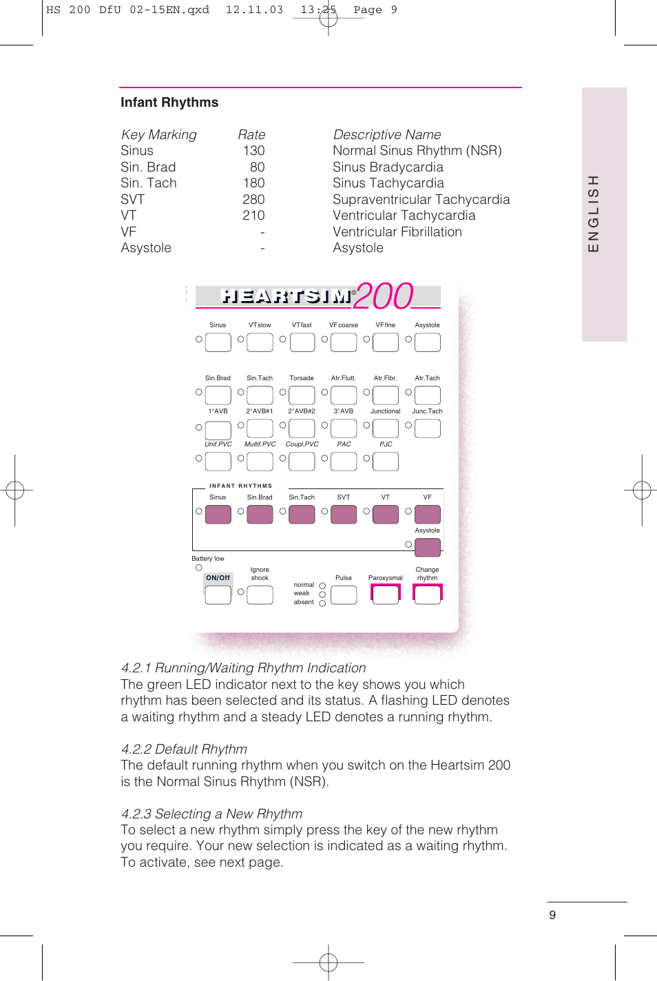 Heartsi m, English | Laerdal HeartSim 200 User Manual | Page 9 / 86