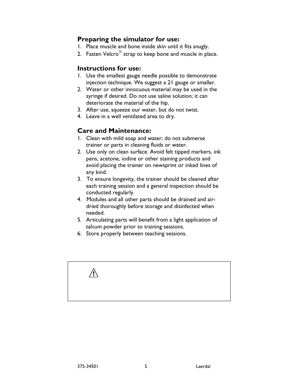 Laerdal IM Hip Task Trainer User Manual | Page 5 / 6