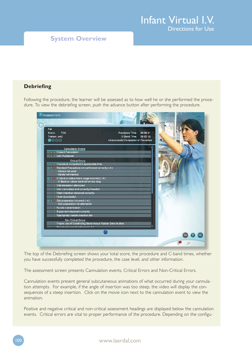 Infant virtual i.v, System overview | Laerdal Infant Virtual I.V. User Manual | Page 100 / 117