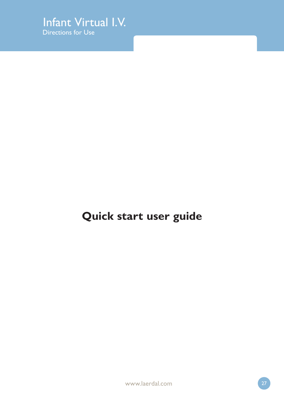 Infant virtual i.v, Quick start user guide | Laerdal Infant Virtual I.V. User Manual | Page 27 / 117