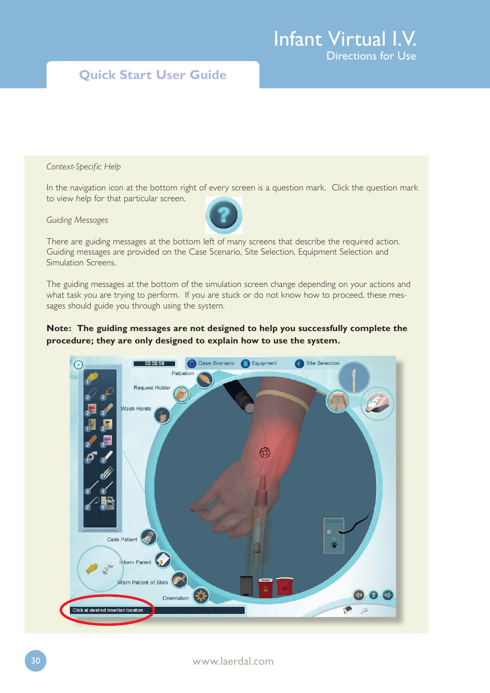 Infant virtual i.v, Quick start user guide | Laerdal Infant Virtual I.V. User Manual | Page 30 / 117