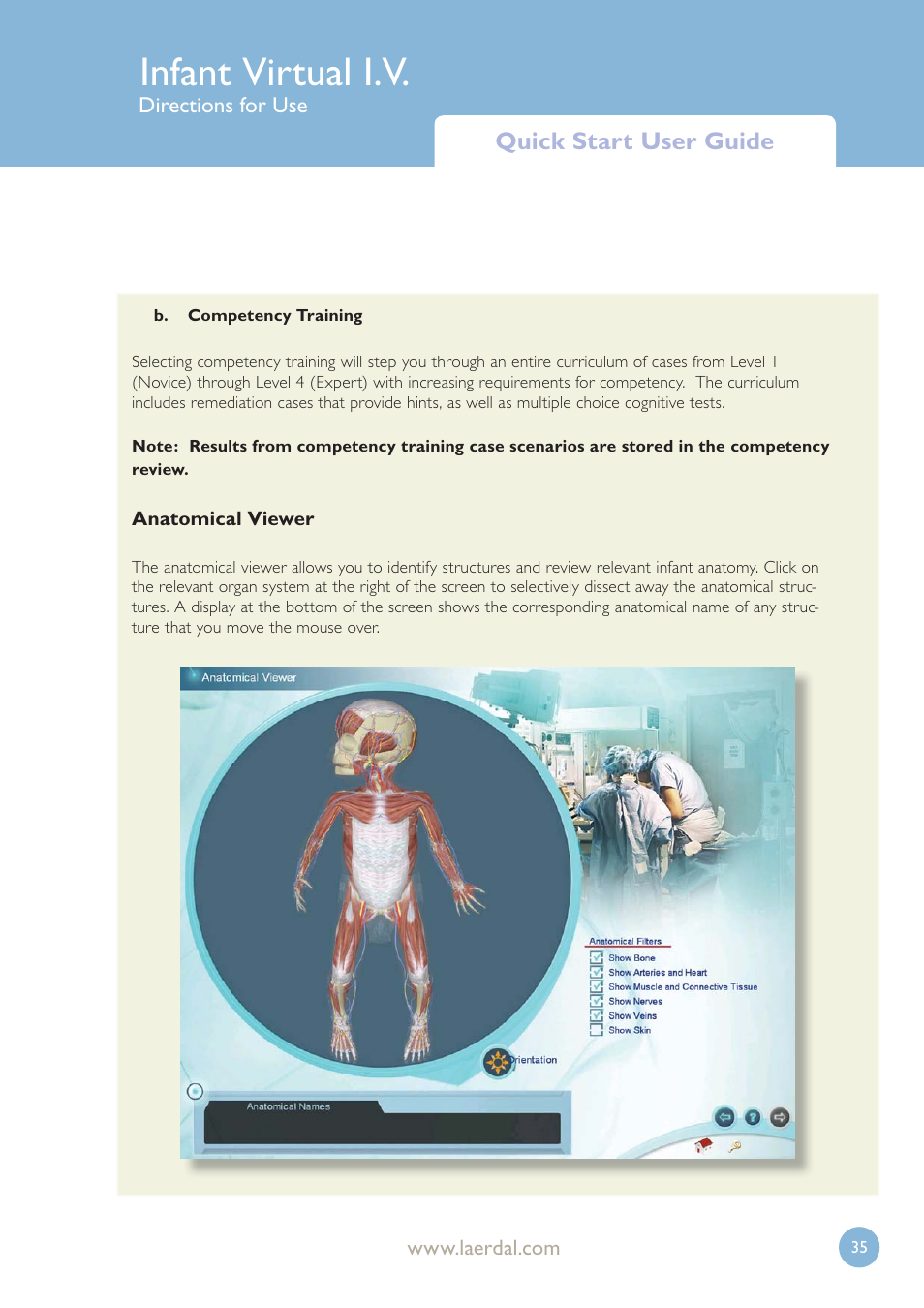 Infant virtual i.v, Quick start user guide | Laerdal Infant Virtual I.V. User Manual | Page 35 / 117