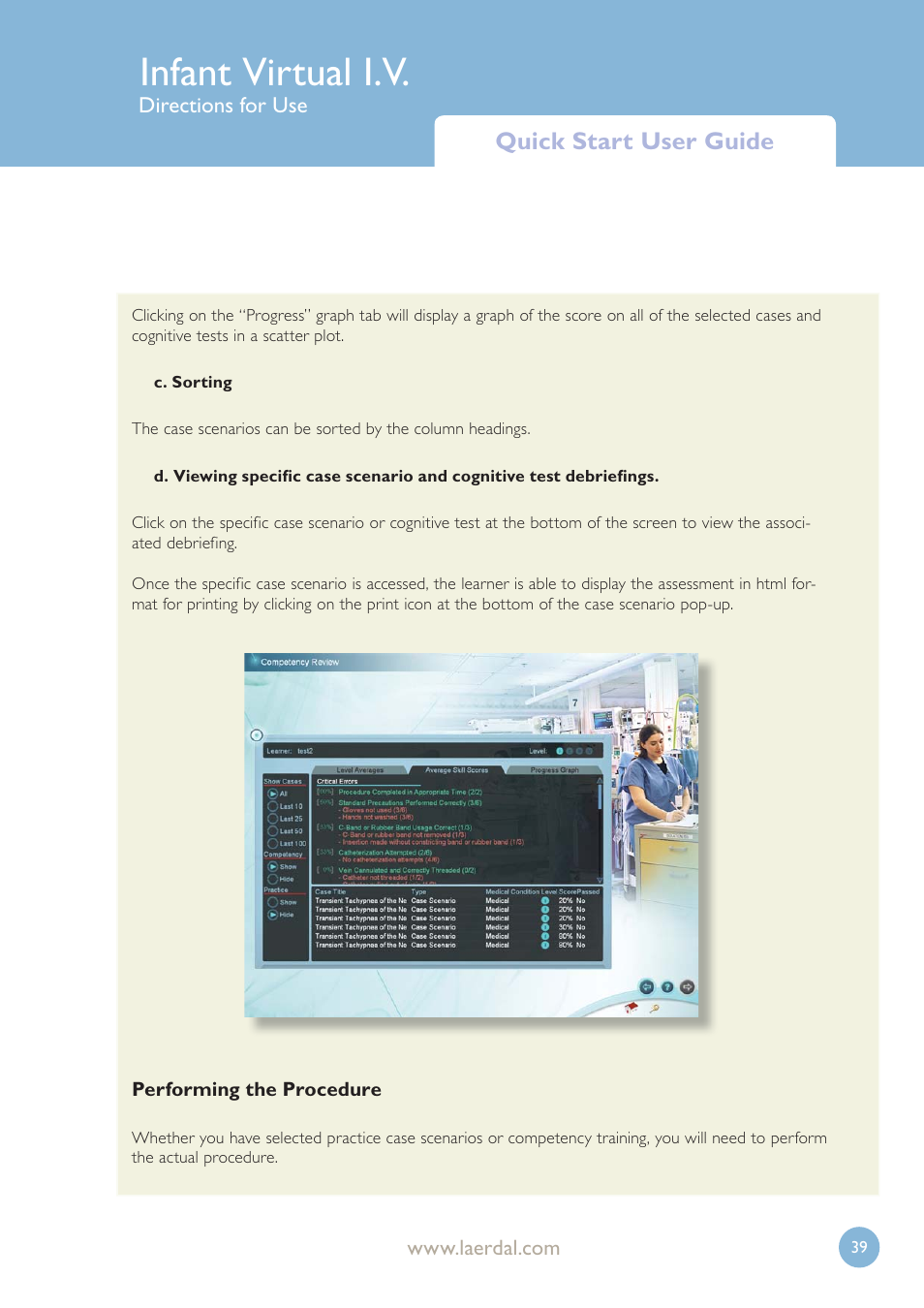 Infant virtual i.v, Quick start user guide | Laerdal Infant Virtual I.V. User Manual | Page 39 / 117