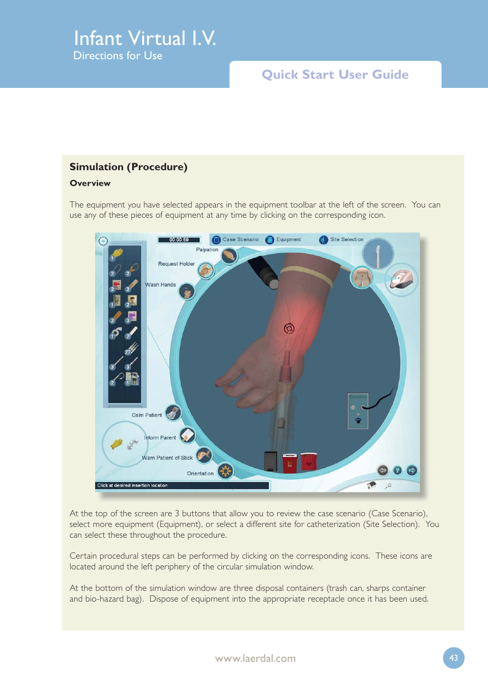 Infant virtual i.v | Laerdal Infant Virtual I.V. User Manual | Page 43 / 117
