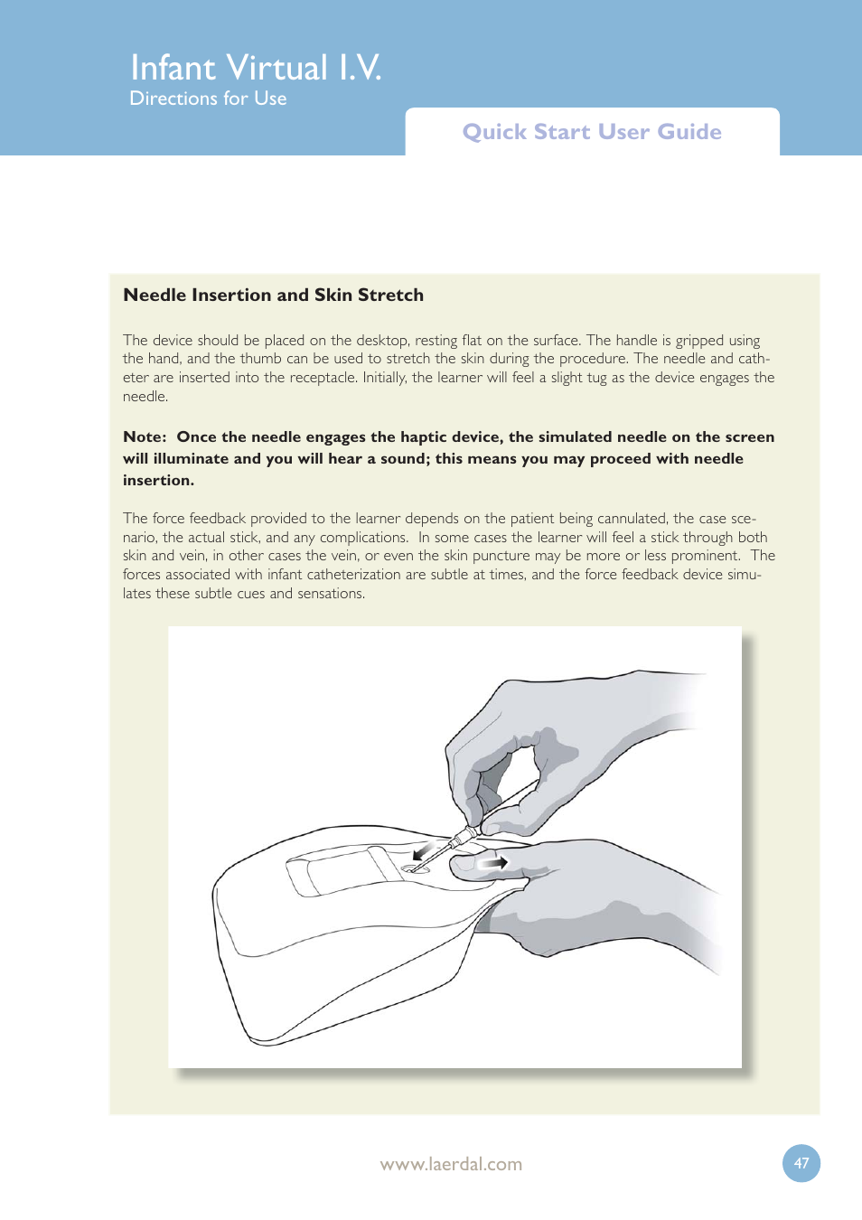 Infant virtual i.v | Laerdal Infant Virtual I.V. User Manual | Page 47 / 117