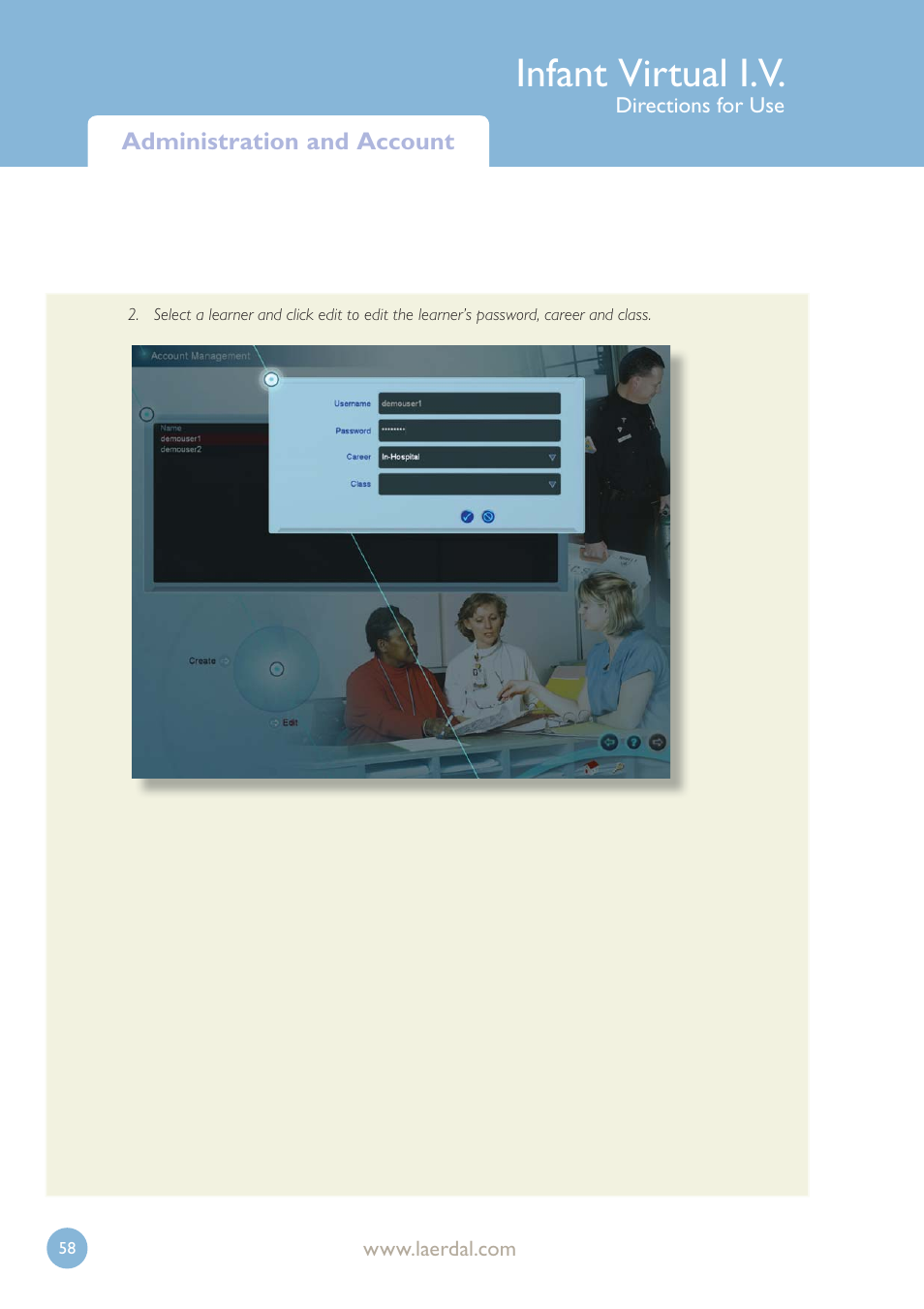 Infant virtual i.v | Laerdal Infant Virtual I.V. User Manual | Page 58 / 117