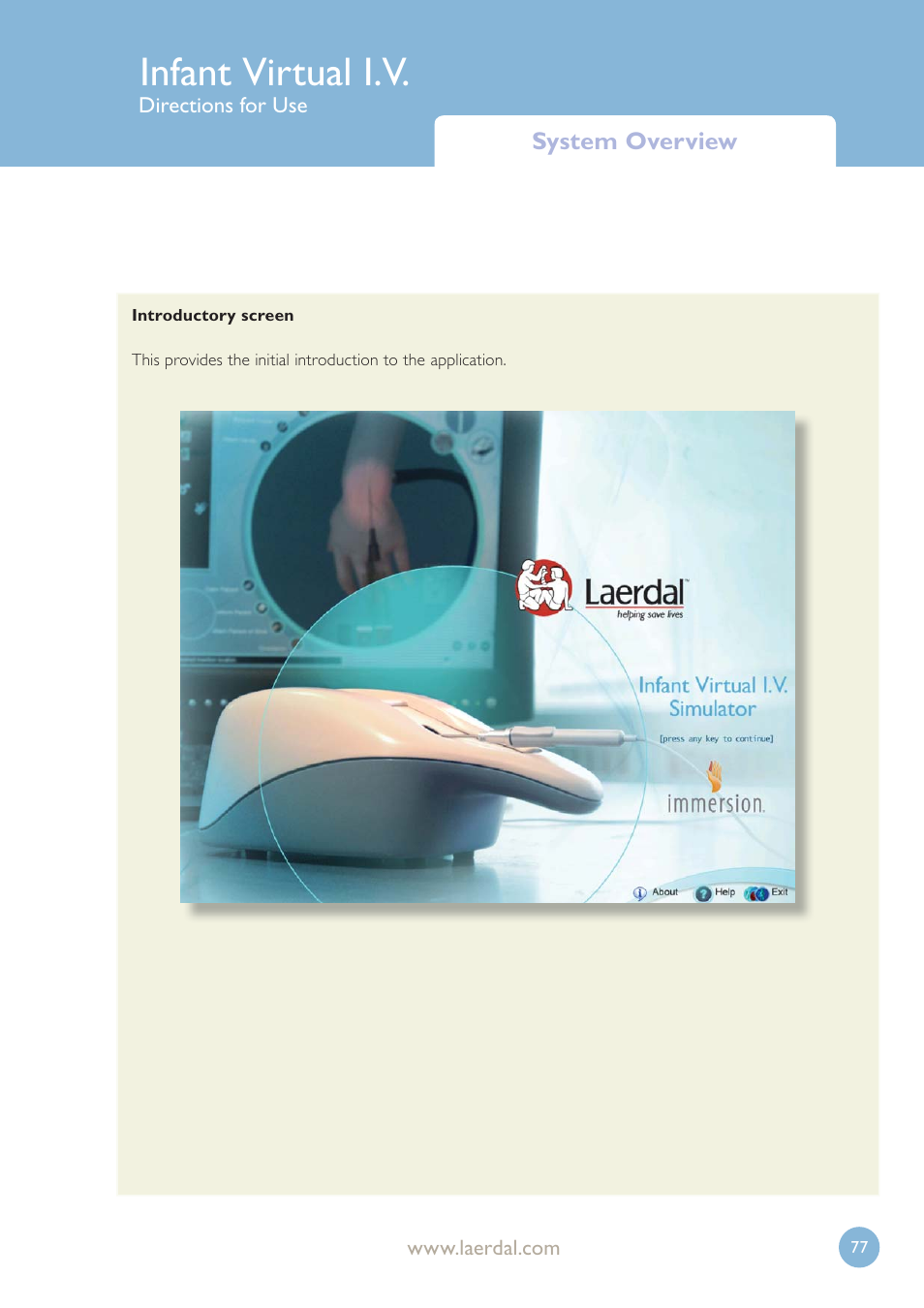 Infant virtual i.v | Laerdal Infant Virtual I.V. User Manual | Page 77 / 117