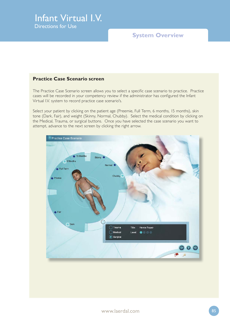 Infant virtual i.v | Laerdal Infant Virtual I.V. User Manual | Page 85 / 117