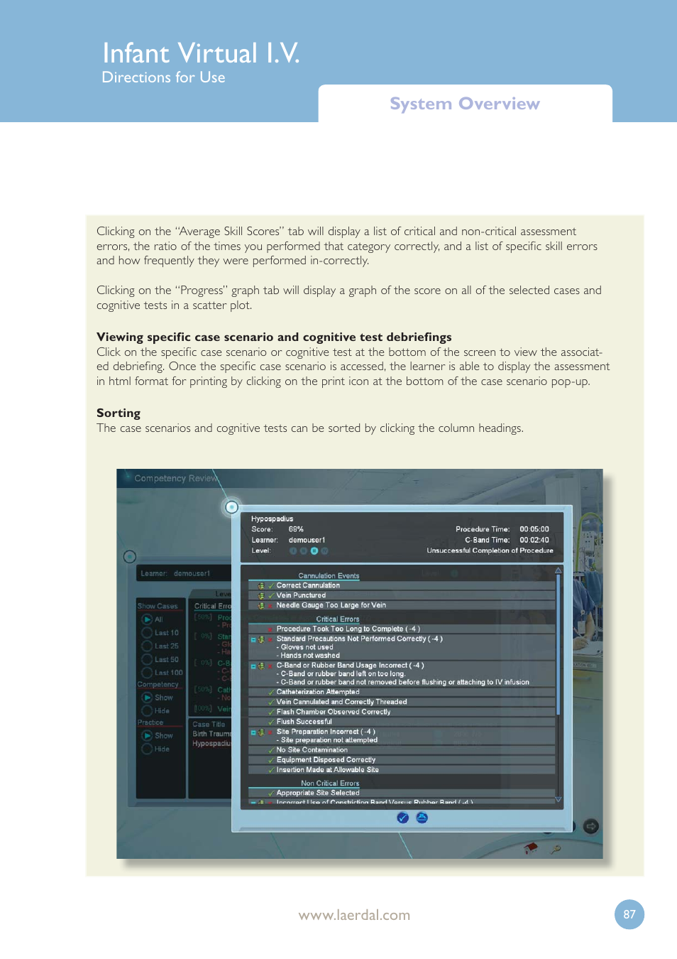 Infant virtual i.v | Laerdal Infant Virtual I.V. User Manual | Page 87 / 117