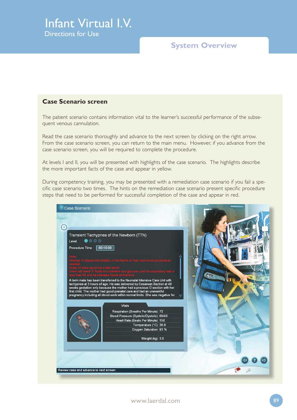 Infant virtual i.v | Laerdal Infant Virtual I.V. User Manual | Page 89 / 117