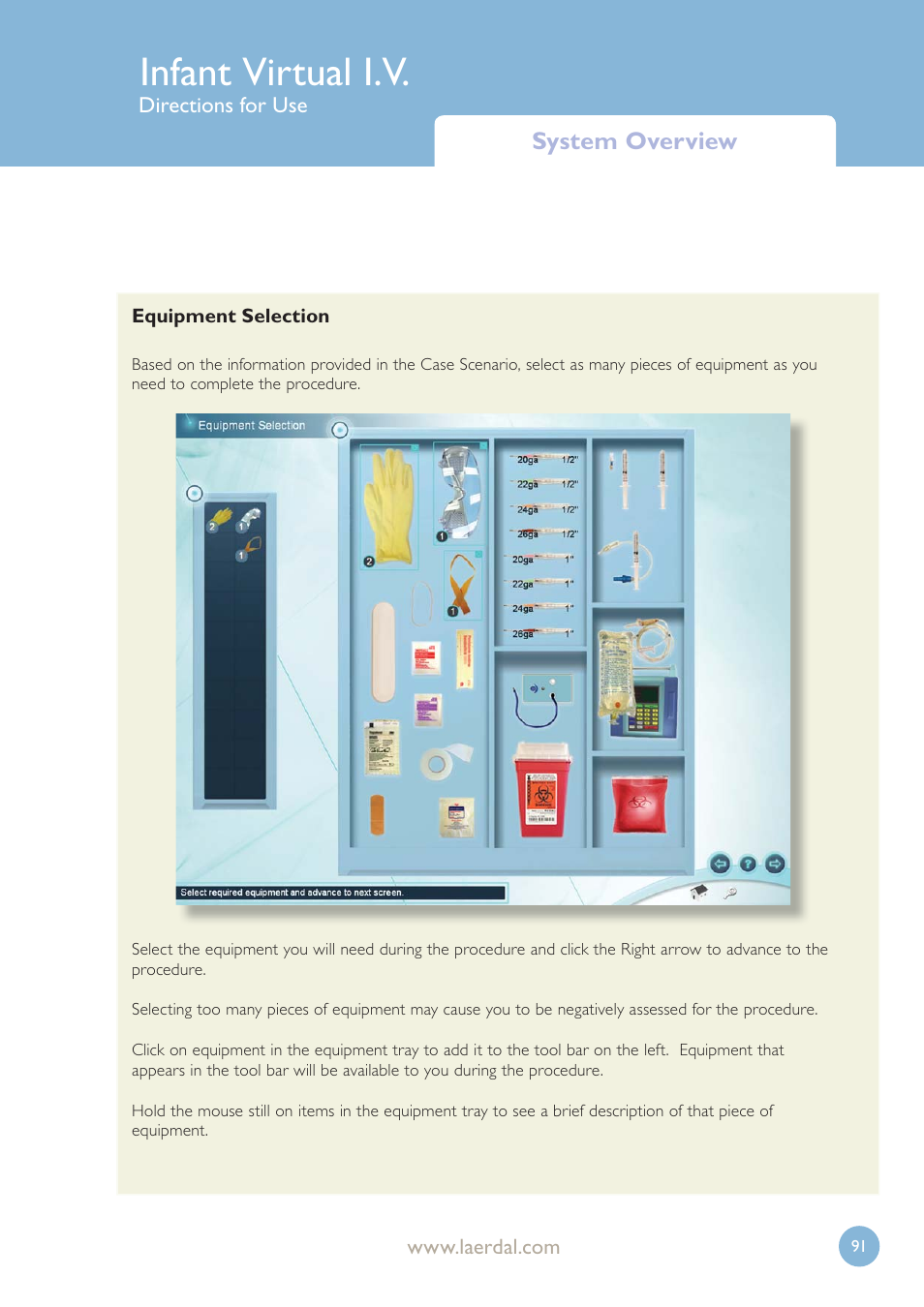 Infant virtual i.v, System overview | Laerdal Infant Virtual I.V. User Manual | Page 91 / 117