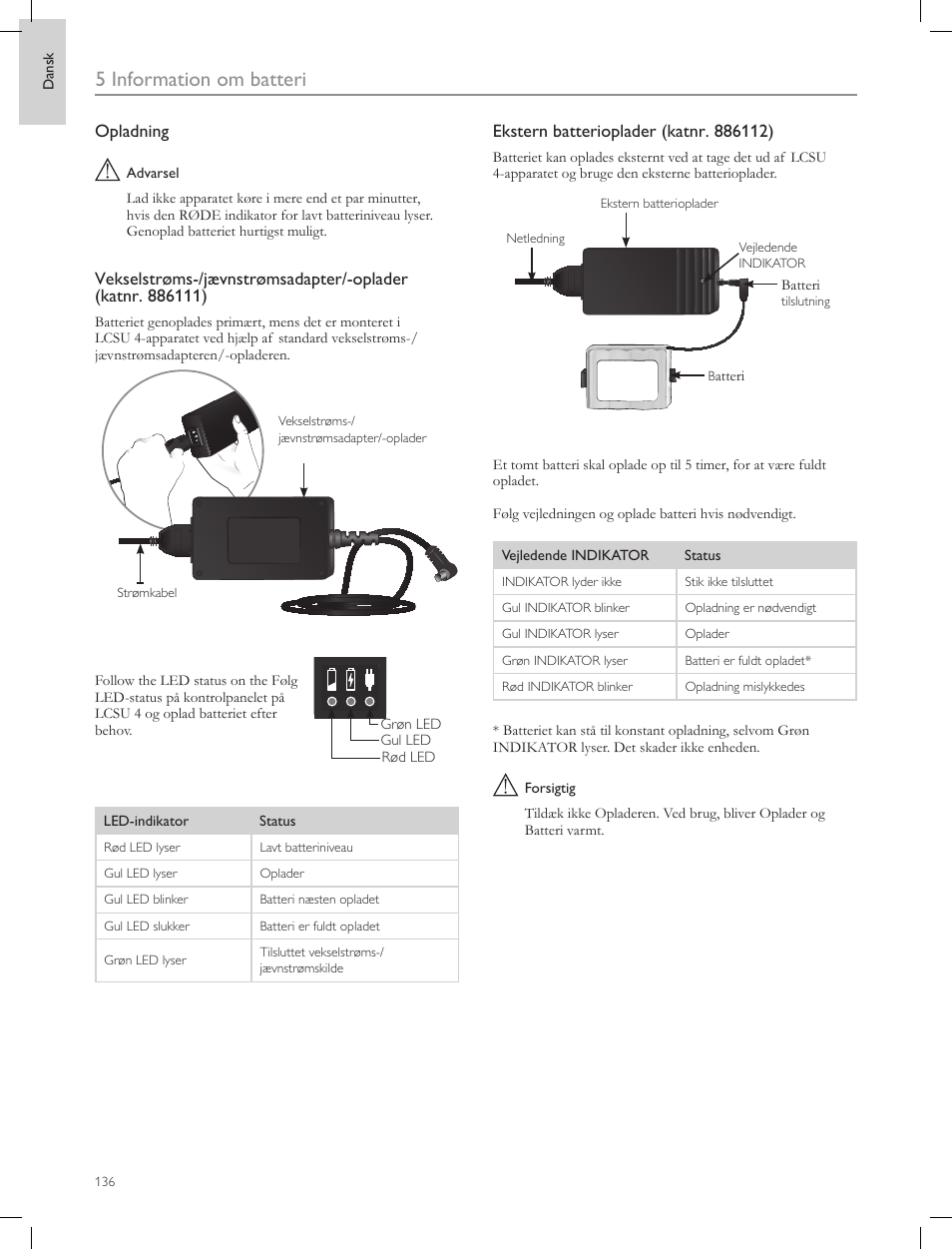 5 information om batteri | Laerdal Compact Suction Unit (LCSU) 4 User Manual | Page 136 / 272