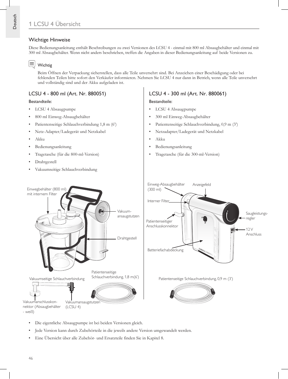 1 lcsu 4 übersicht | Laerdal Compact Suction Unit (LCSU) 4 User Manual | Page 46 / 272