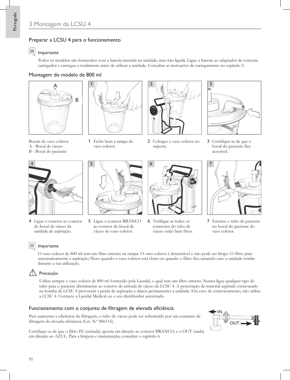 3 montagem da lcsu 4 | Laerdal Compact Suction Unit (LCSU) 4 User Manual | Page 90 / 272