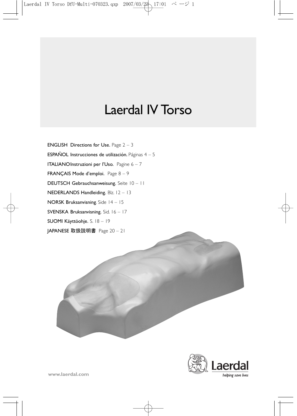 Laerdal IV Torso User Manual | 24 pages