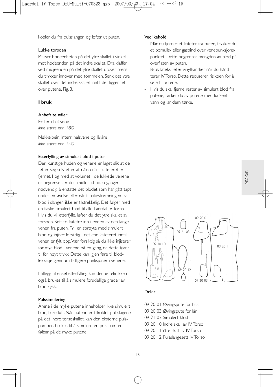 Laerdal IV Torso User Manual | Page 15 / 24