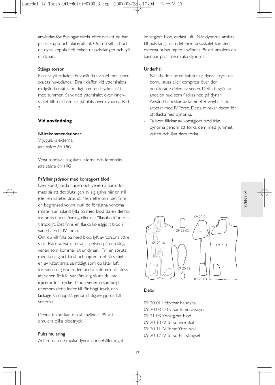 Laerdal IV Torso User Manual | Page 17 / 24