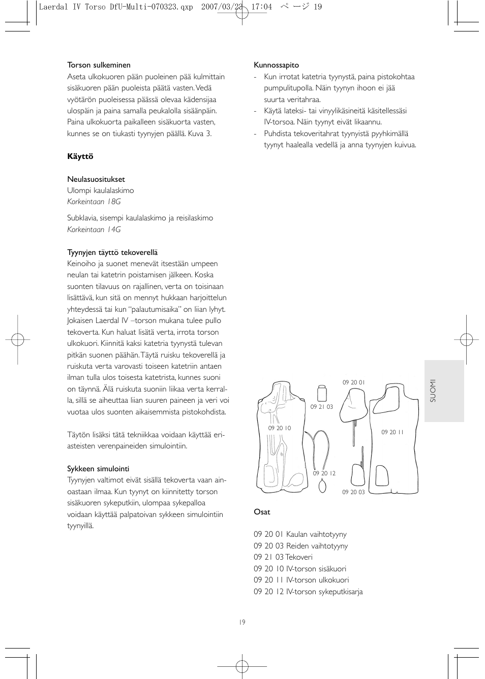 Laerdal IV Torso User Manual | Page 19 / 24