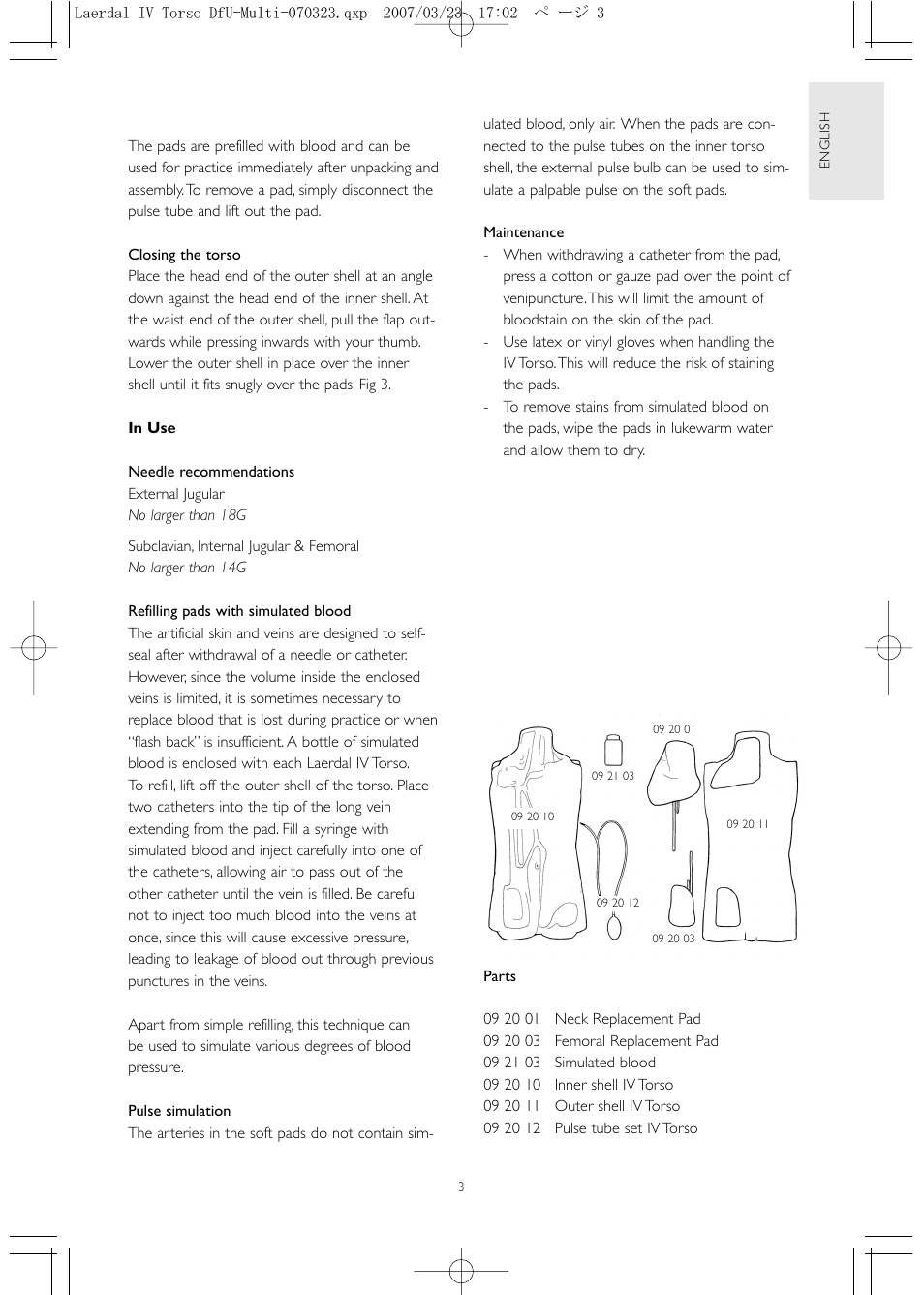 Laerdal IV Torso User Manual | Page 3 / 24