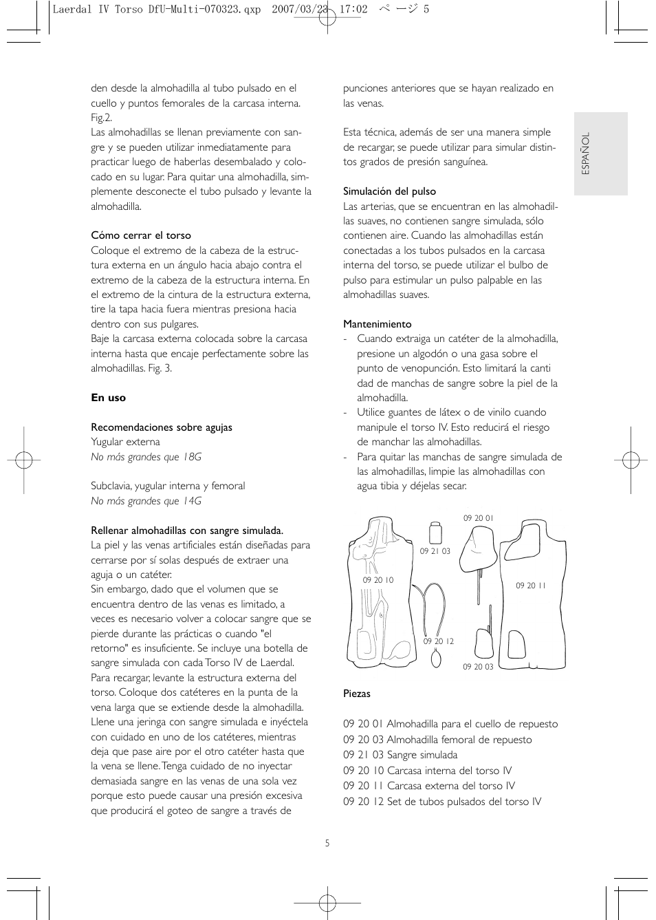 Laerdal IV Torso User Manual | Page 5 / 24