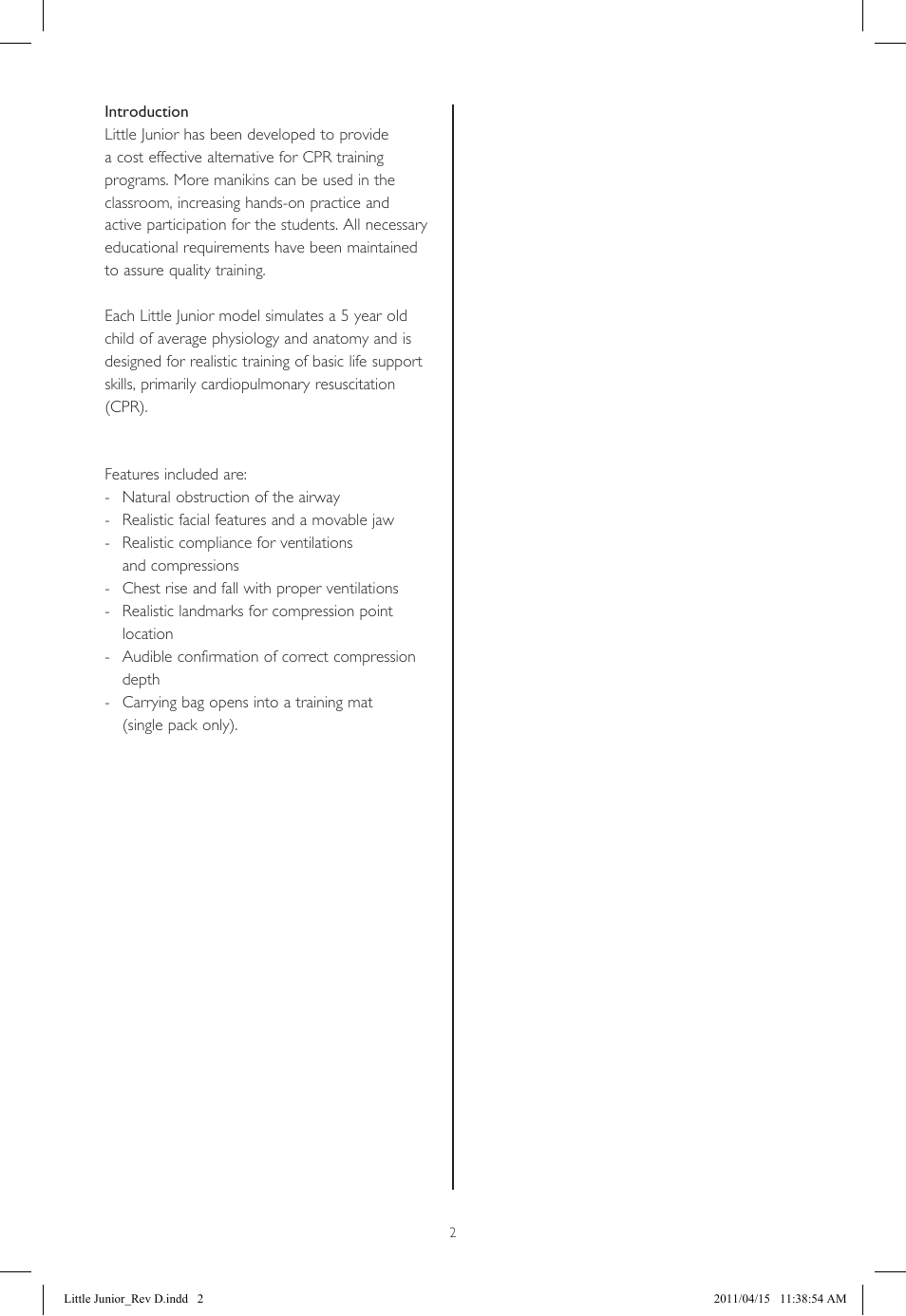 Laerdal Little Junior User Manual | Page 2 / 56