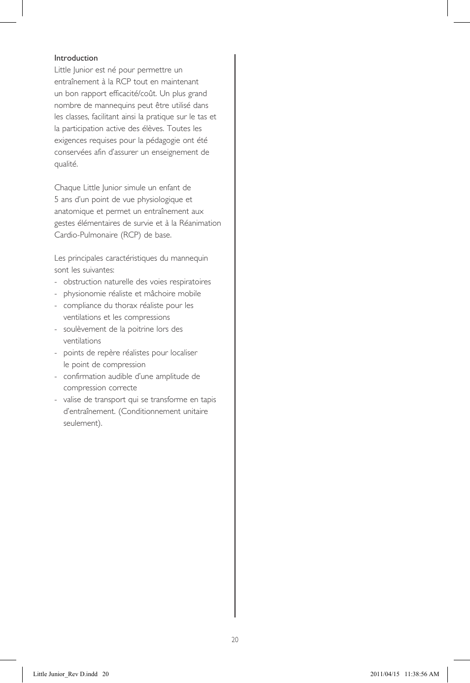 Laerdal Little Junior User Manual | Page 20 / 56