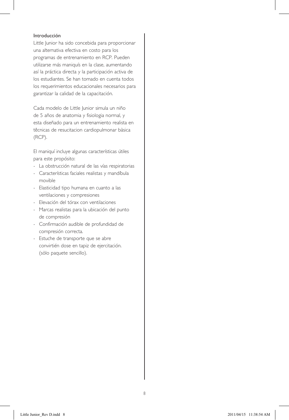 Laerdal Little Junior User Manual | Page 8 / 56