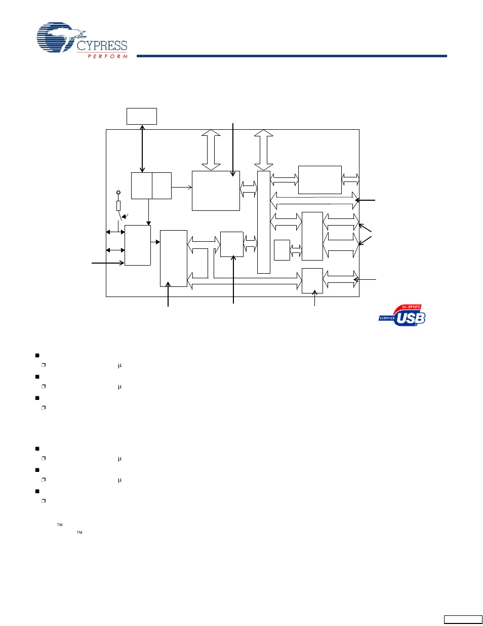 1 features (cy7c68013a/14a only), 2 features (cy7c68015a/16a only), Logic block diagram | Fx2lp | Cypress Perform CY7C68013 User Manual | Page 2 / 62