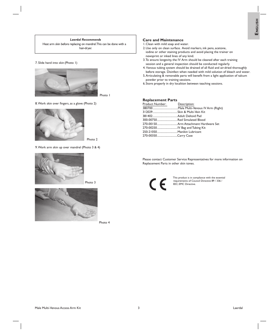 Laerdal Multi-Venous IV Training Arms User Manual | Page 3 / 3