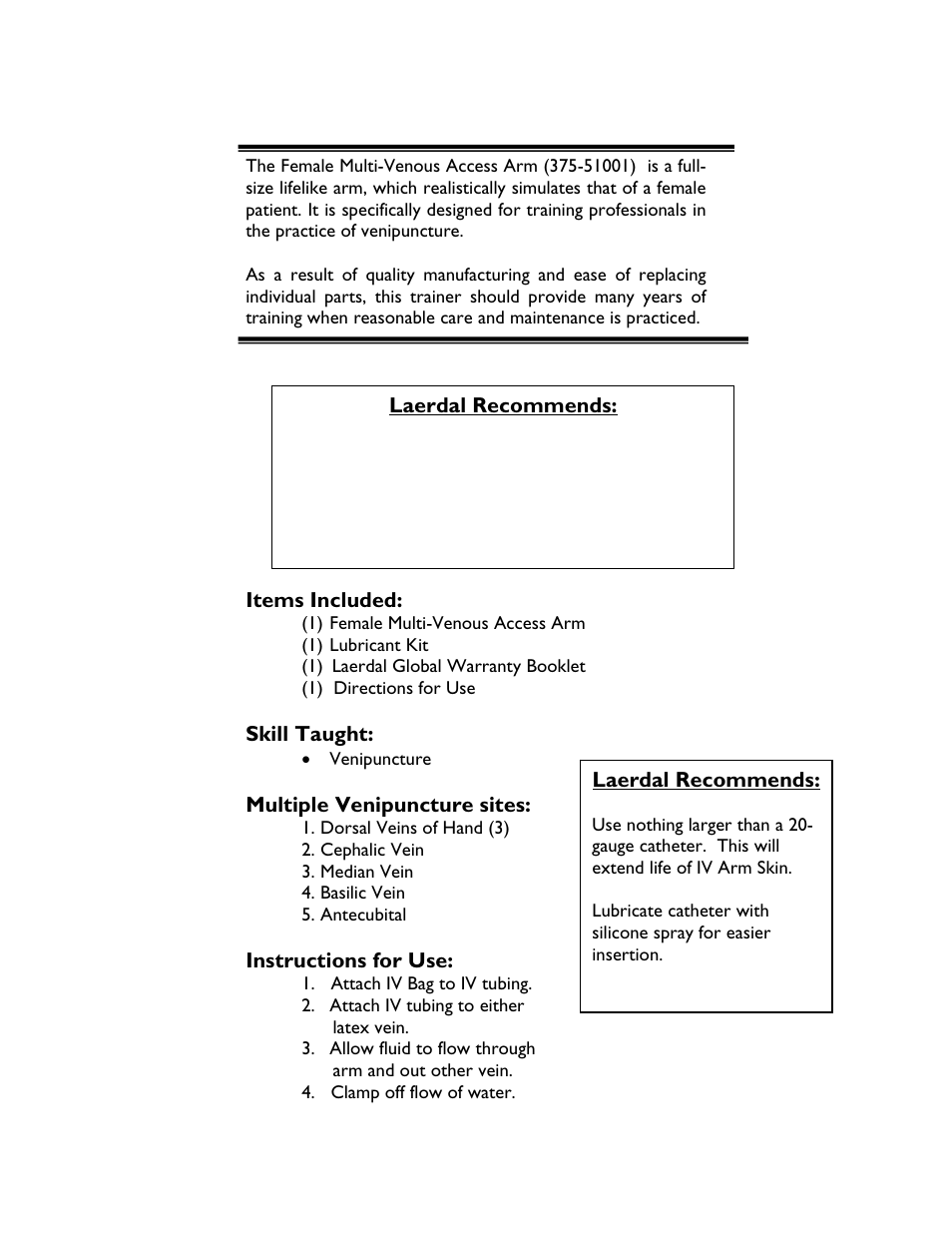 Laerdal Multi-Venous IV Training Arms User Manual | Page 4 / 8