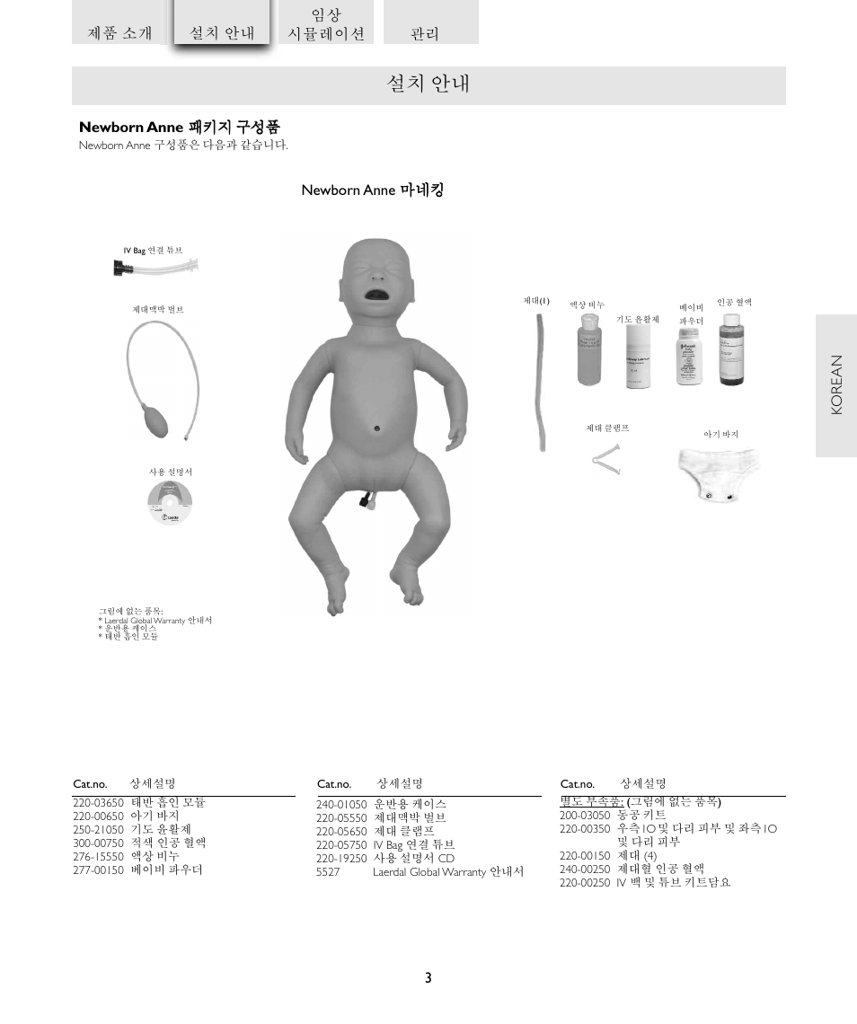 설치 안내 | Laerdal Newborn Anne User Manual | Page 181 / 192