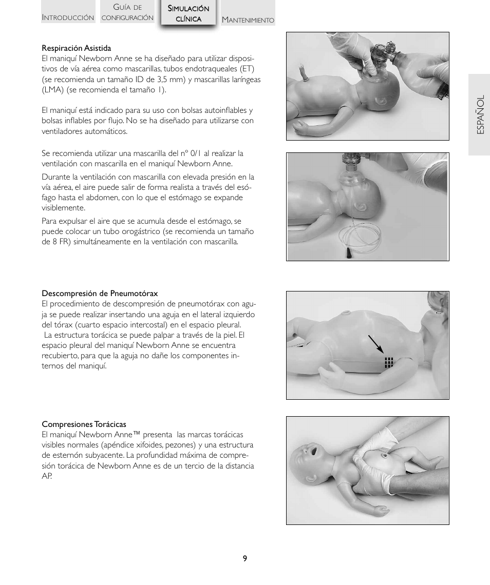 Esp añol | Laerdal Newborn Anne User Manual | Page 27 / 192