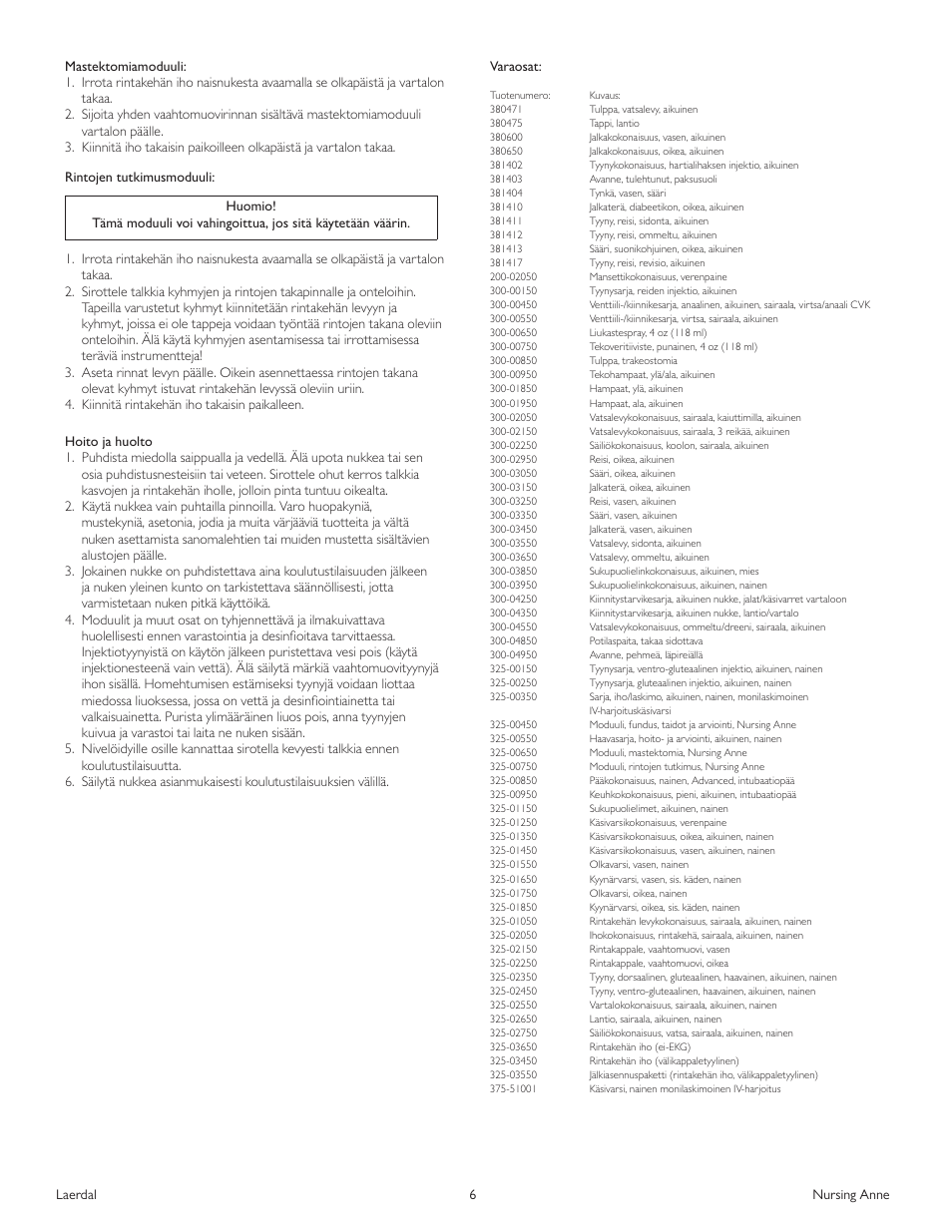 Laerdal Nursing Anne (SimPad Capable) User Manual | Page 56 / 76