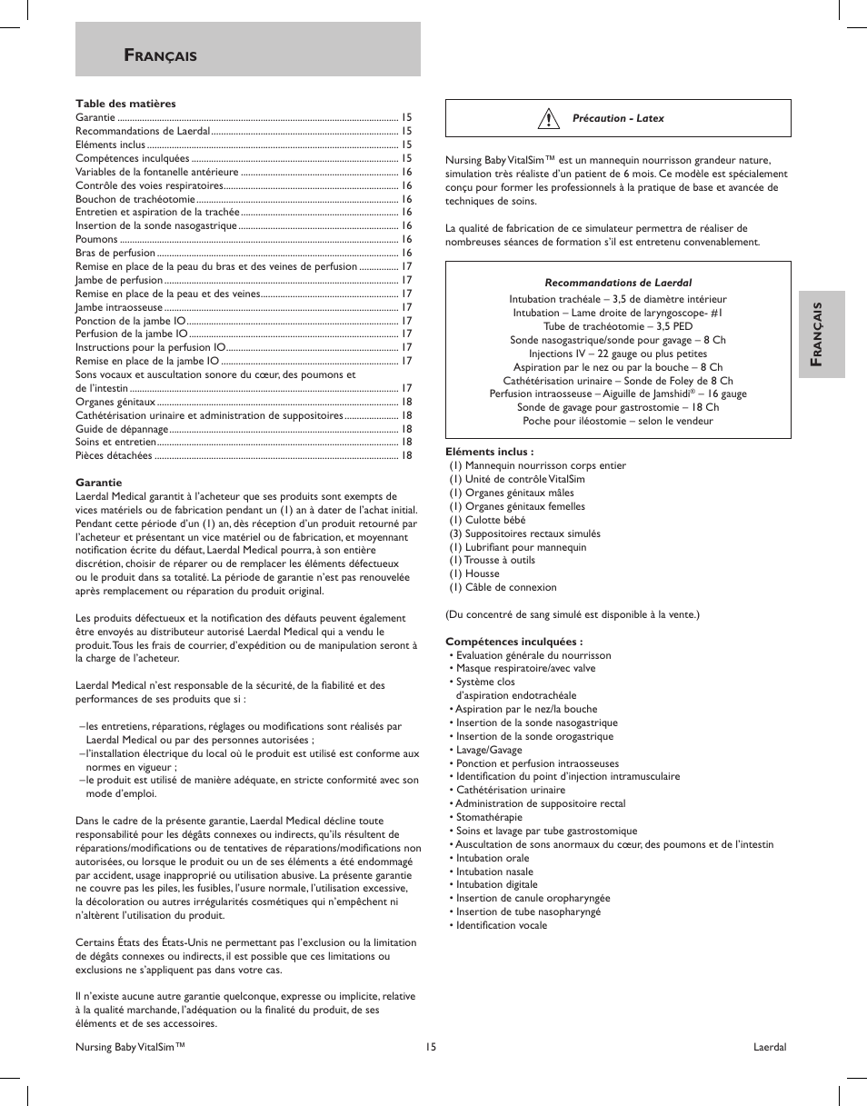 Laerdal Nursing Baby (SimPad Capable) User Manual | Page 15 / 55