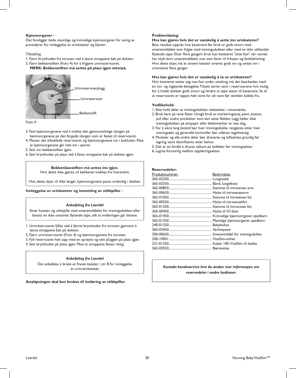 Laerdal Nursing Baby (SimPad Capable) User Manual | Page 30 / 55