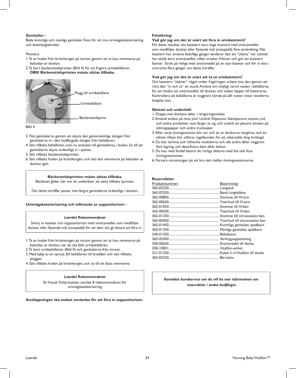 Laerdal Nursing Baby (SimPad Capable) User Manual | Page 34 / 55