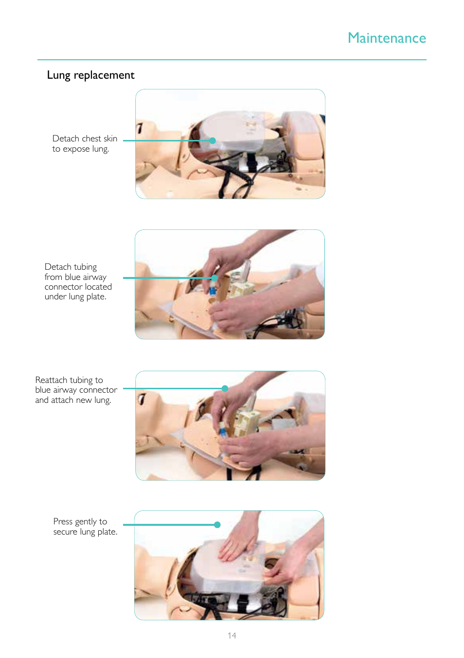 Maintenance | Laerdal Resusci Anne Advanced SkillTrainer with SimPad User Manual | Page 14 / 68