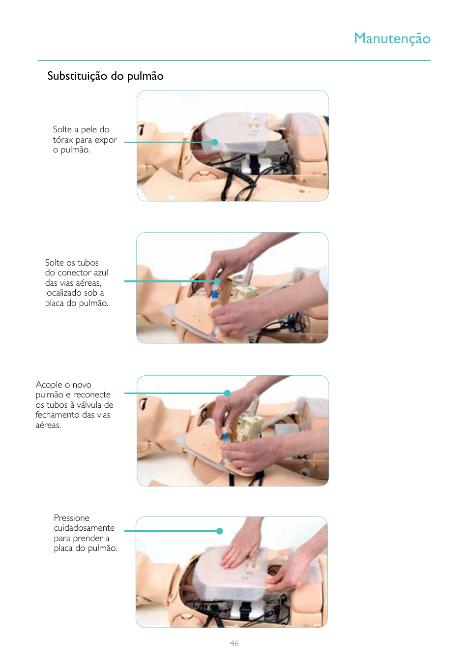 Manutenção | Laerdal Resusci Anne Advanced SkillTrainer with SimPad User Manual | Page 46 / 68
