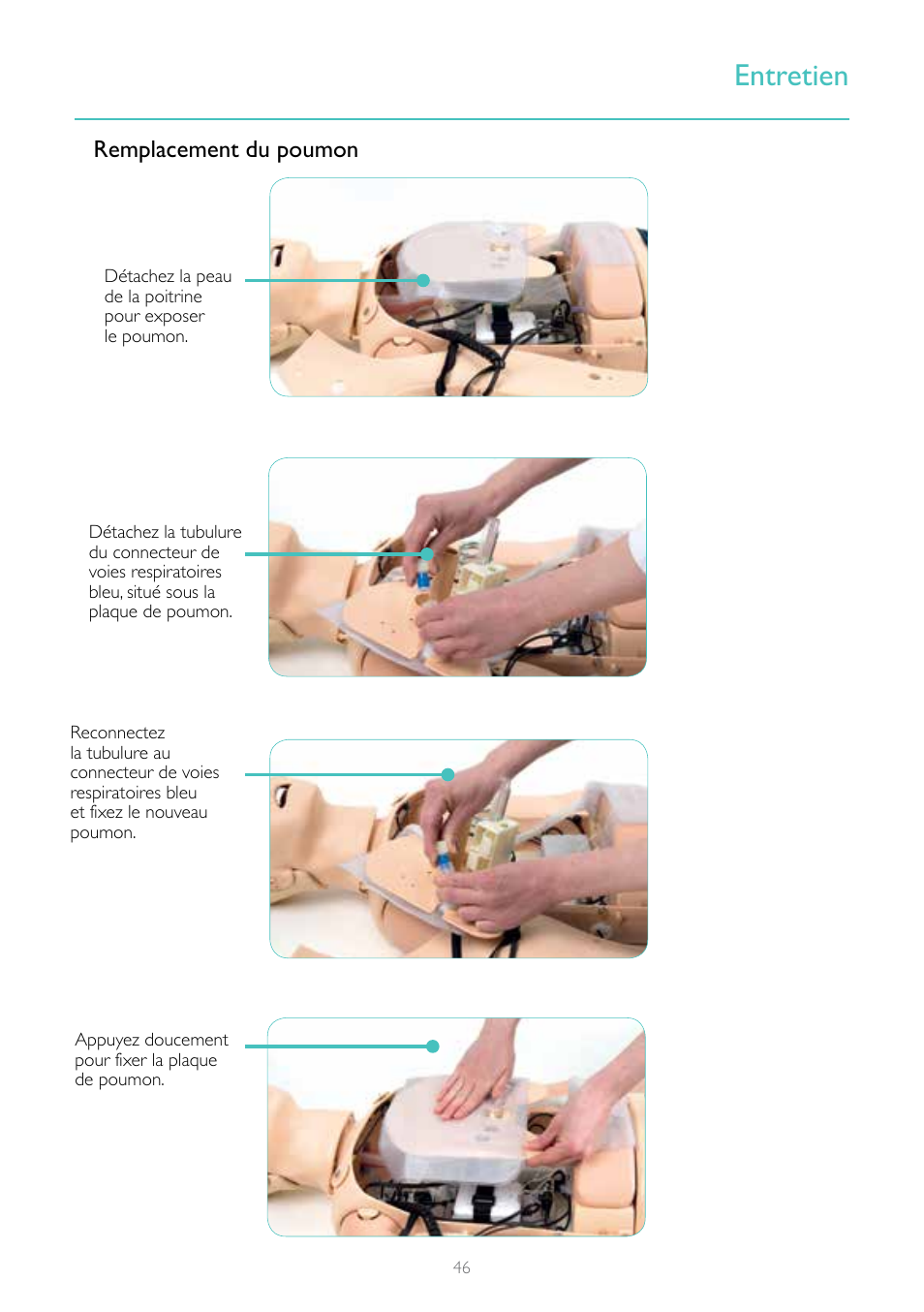 Entretien | Laerdal Resusci Anne Advanced SkillTrainer with SimPad User Manual | Page 46 / 100