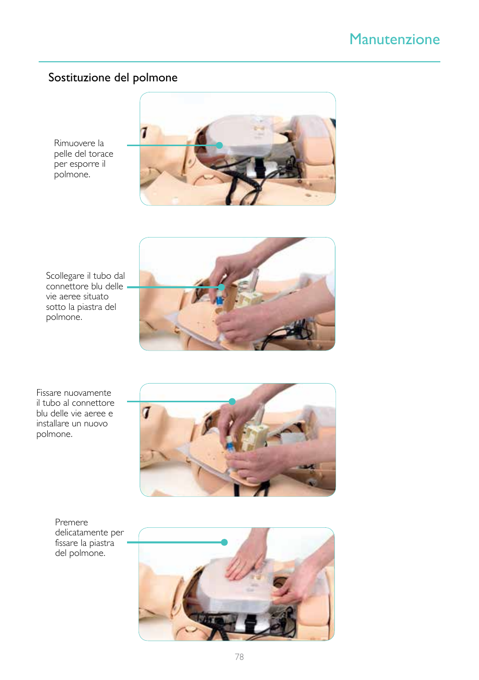 Manutenzione | Laerdal Resusci Anne Advanced SkillTrainer with SimPad User Manual | Page 78 / 100