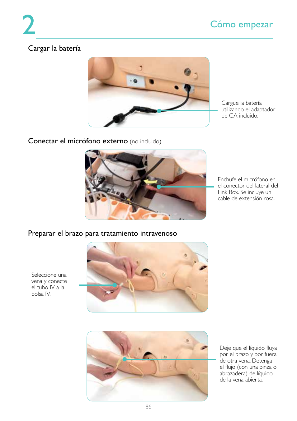 Cómo empezar | Laerdal Resusci Anne Advanced SkillTrainer with SimPad User Manual | Page 86 / 100